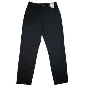 Hollister Women’s Ultra High-Rise Mom Black Jeans Denim With Frayed Hem Size 27